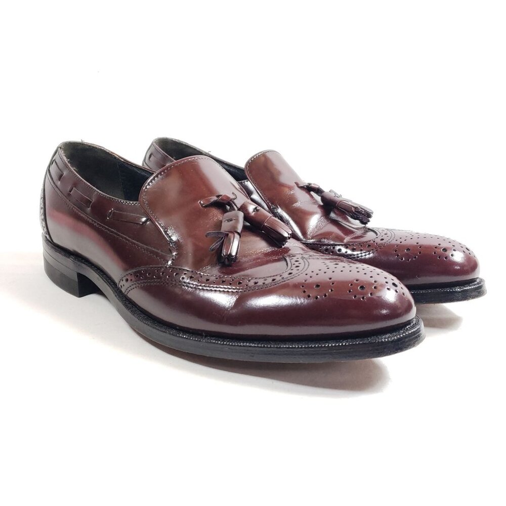 Vintage Hanover Burgundy Leather Tassel Loafers Mens Size 10 B/AA Dress Shoes
